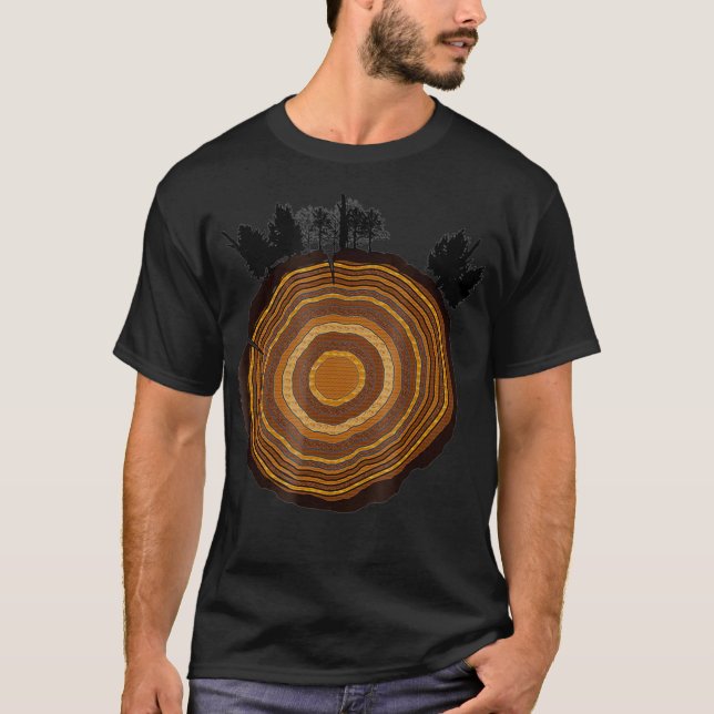 Tree Slice Woods Thicket Tree Rings T-Shirt (Vorderseite)