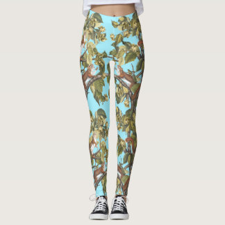 Tree Squirrels Animal Print Squirrel Pattern Print Leggings