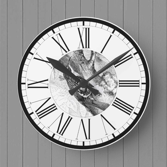 Tree Strampler British Bird Illustration Round Clo Runde Wanduhr (Von Creator hochgeladen)