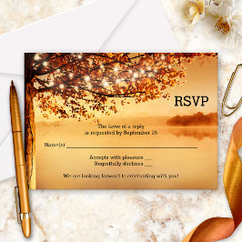 Tree String Lights Hochzeit im Herbst RSVP Card Karte