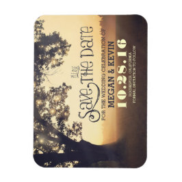 Tree String Lights Verzauberter Abend Save the Dat Magnet