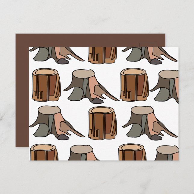 Tree Stump Postkarte (Vorne/Hinten)