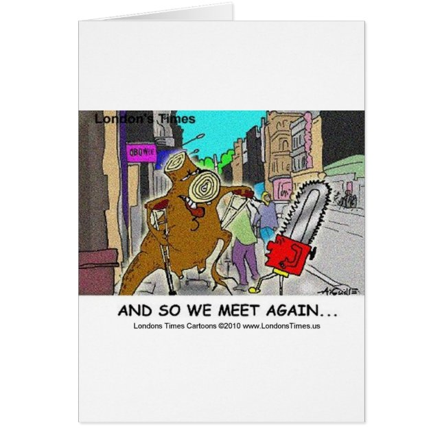 Tree Stump Vs Chainsaw Funny Mugs Cards Geschenke (Vorne)