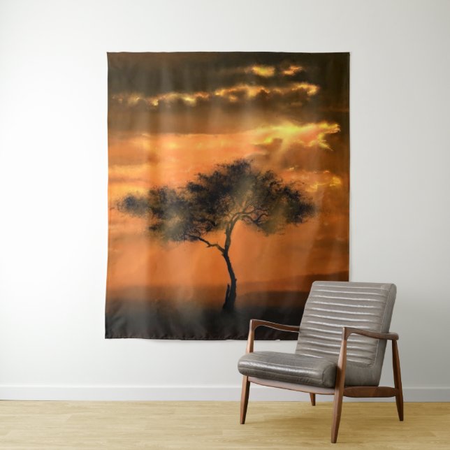 Tree Sunams Sunrise Tapestry Wandteppich (Beispiel)