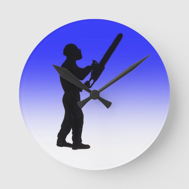 Tree Surgeon Arborist at work present Runde Wanduhr (Vorderseite)