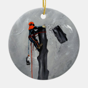 Tree Surgeon Arborist christmas present Birthday Keramikornament