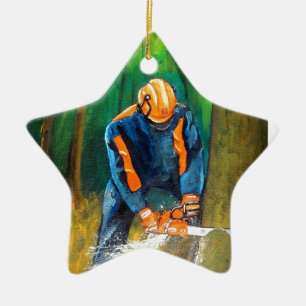 Tree Surgeon Arborist christmas present Birthday Keramikornament