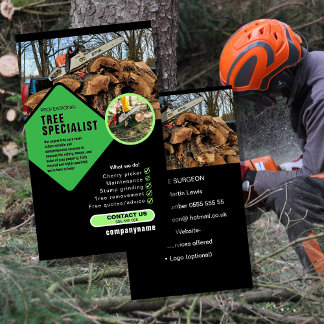 Tree Surgeon Business Card | Arborist & Tree Care  Visitenkarte