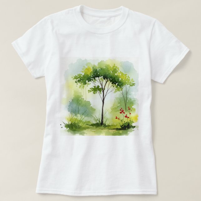 Tree surrounded by green vegetation T-Shirt (Design vorne)