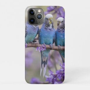 Tree Top Chatter: Blue Budgies in Jacaranda Tree, Case-Mate iPhone Hülle
