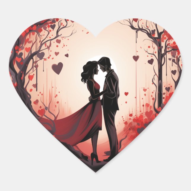 Tree Top Romance: Liebe Embrace Sticker (Vorderseite)