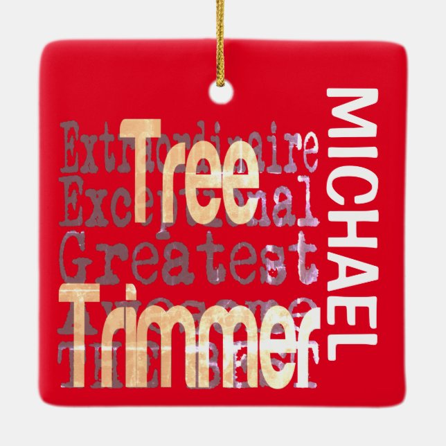 Tree Trimmer Extraordinaire CUSTOM Keramikornament (Rückseite)