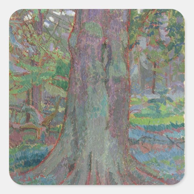 Tree Trunk, 1916 (Öl auf Leinwand) Quadratischer Aufkleber (Vorderseite)