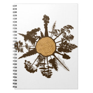 Tree Trunk Cross Section Growth Rings Pine Trees Notizblock