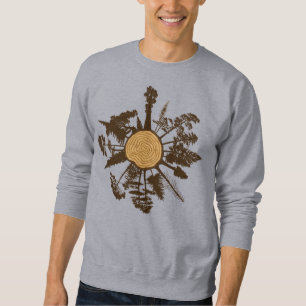 Tree Trunk Cross Section Growth Rings Pine Trees Sweatshirt