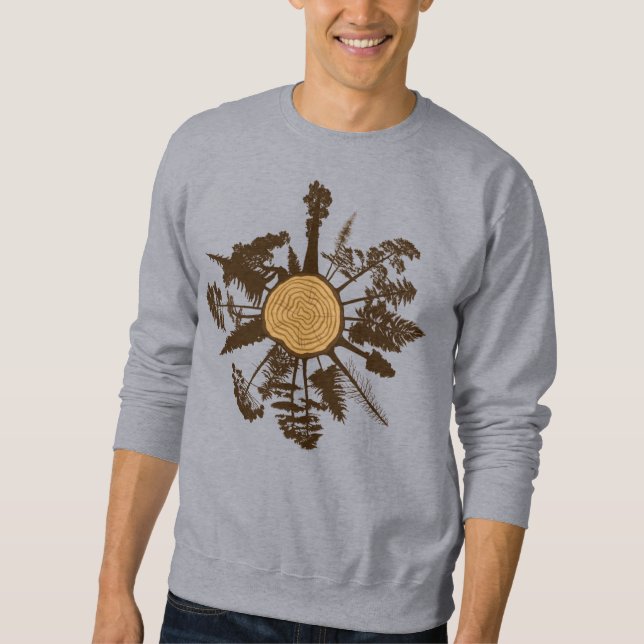 Tree Trunk Cross Section Growth Rings Pine Trees Sweatshirt (Vorderseite)