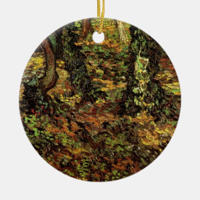 Tree Trunks with Ivy von Vincent van Gogh Keramik Ornament (Vorne)
