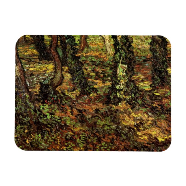 Tree Trunks with Ivy von Vincent van Gogh Magnet (Horizontal)