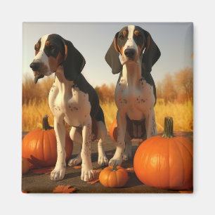 Tree Walker Coonhound Welpe Autumn Pumpkin Magnet