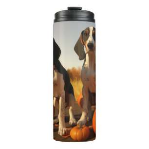 Tree Walker Coonhound Welpe Autumn Pumpkin Thermosbecher