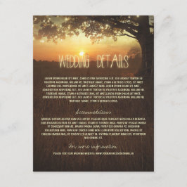 Tree Wedding Information Card mit String Lights Begleitkarte
