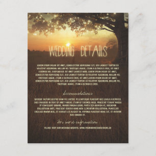 Tree Wedding Information Card mit String Lights Begleitkarte