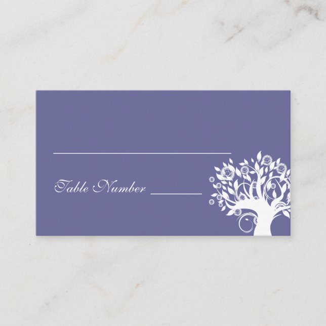 Tree Wedding Sitzkarte Lila 669 Platzkarte (Vorderseite)