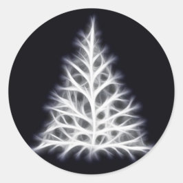 Tree White Christmas Graphic Runder Aufkleber