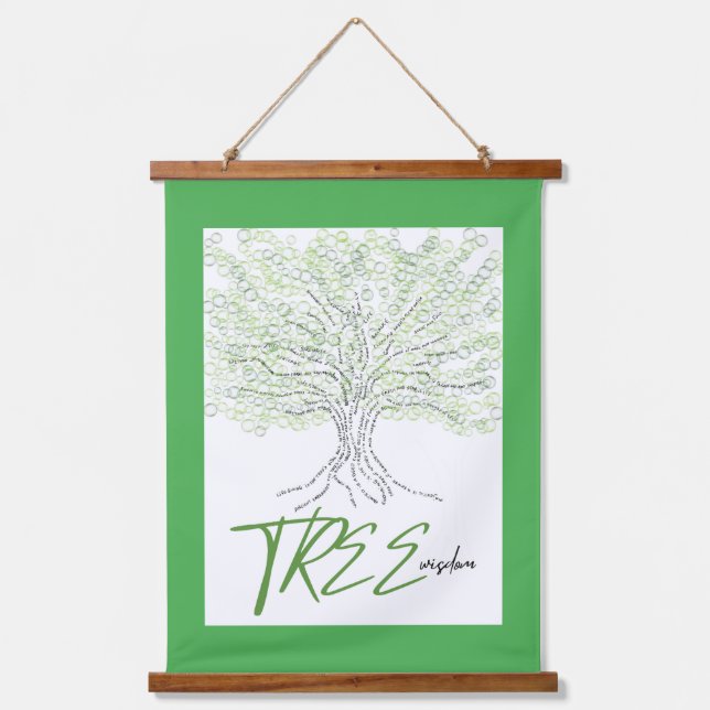 Tree Wisdom Wandteppich Mit Holzrahmen (Vorderseite)