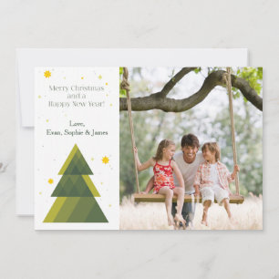 Tree with Stars Foto Holiday Card Feiertagskarte