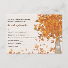 Tree zum Hochzeitstich RSVP Response Card Carved I Karte