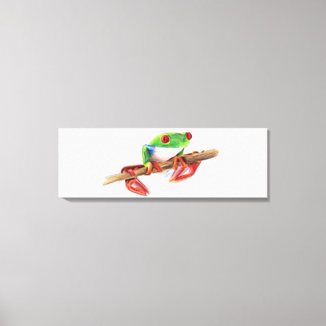 Treefrog Frog süße Tier Illustration Leinwanddruck (Vorderseite)