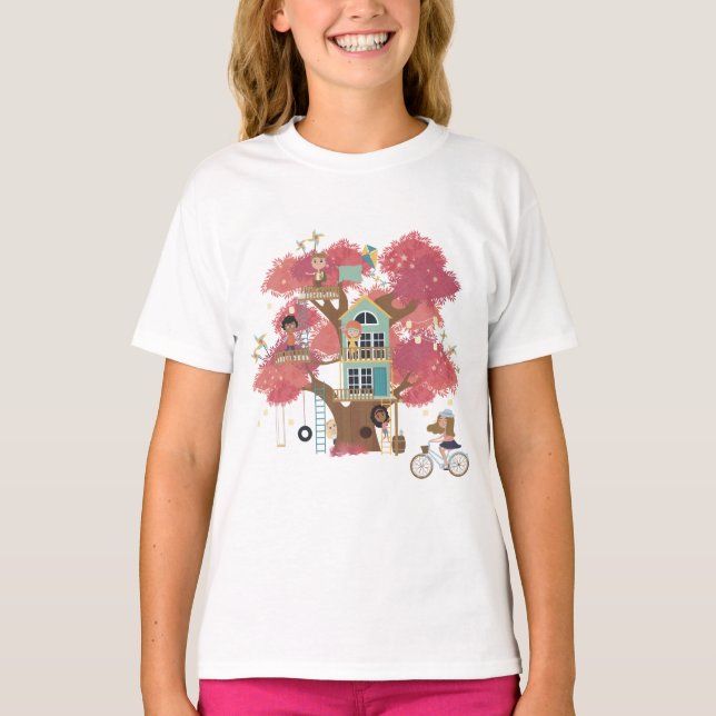 Treehouse Collection Girls Ruffle T - Shirt (Vorderseite)