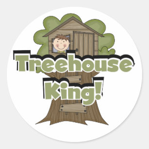 Treehouse King Tshirts und Geschenke Runder Aufkleber