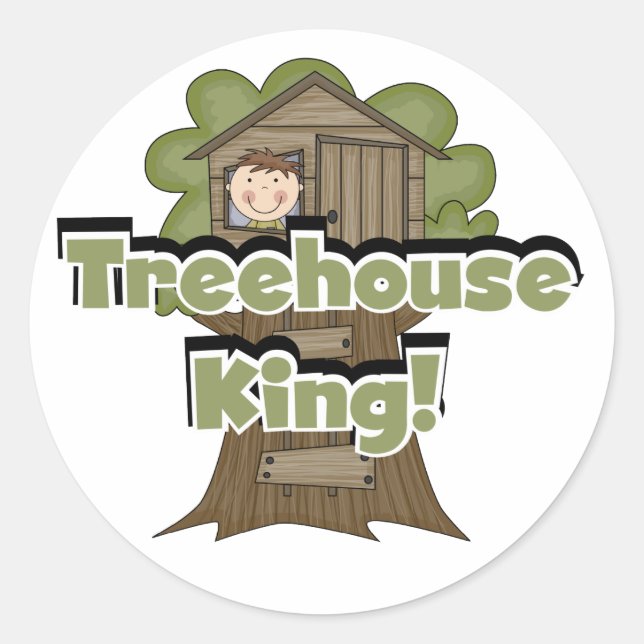 Treehouse King Tshirts und Geschenke Runder Aufkleber (Vorderseite)