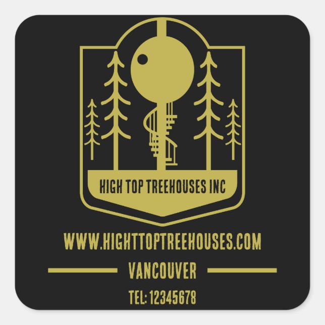 Treehouse Master Builder Quadratischer Aufkleber (Vorderseite)