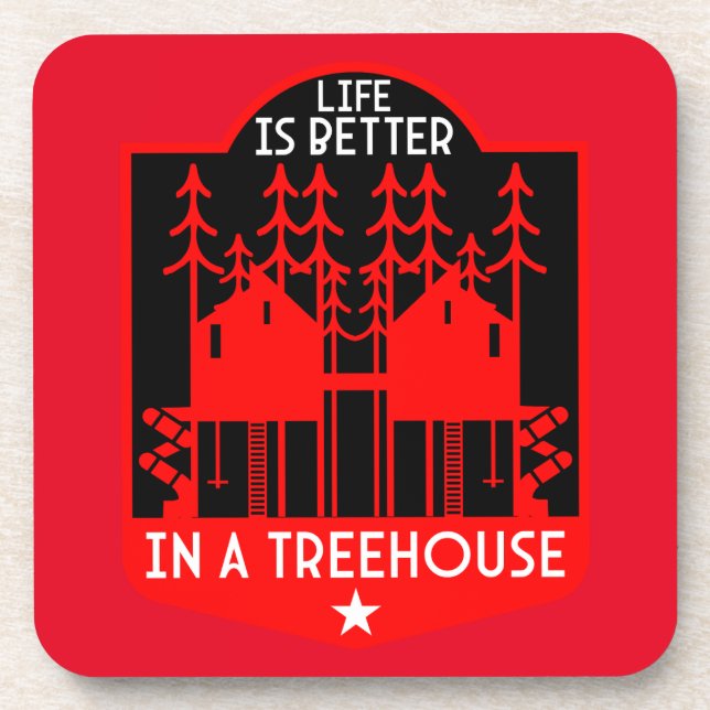 Treehouse Playhouse Geschenke und Bekleidung Getränkeuntersetzer (Vorderseite)