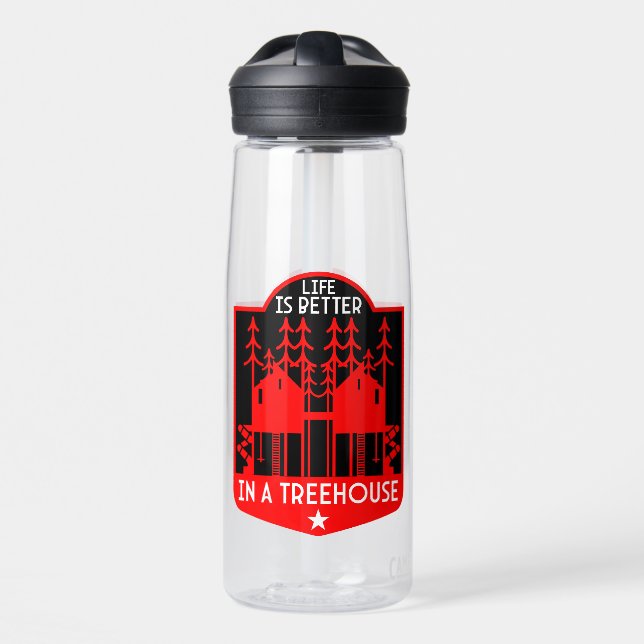 Treehouse Playhouse Geschenke und Bekleidung Trinkflasche (Vorne)