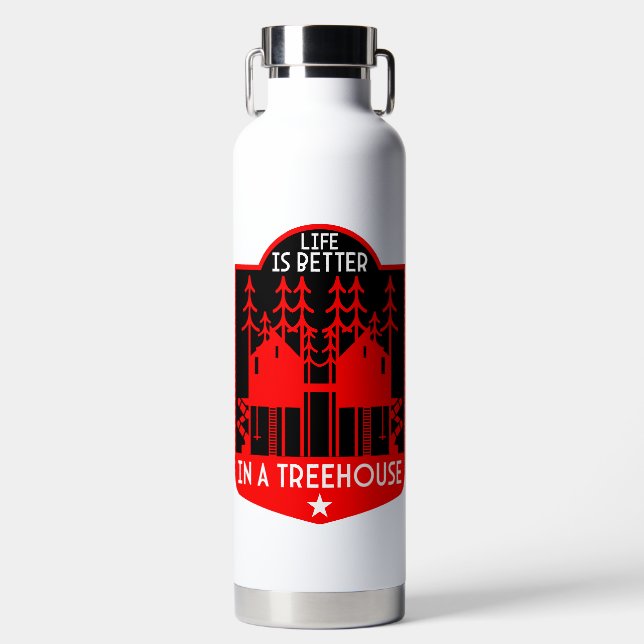 Treehouse Playhouse Geschenke und Bekleidung Trinkflasche (Vorderseite)