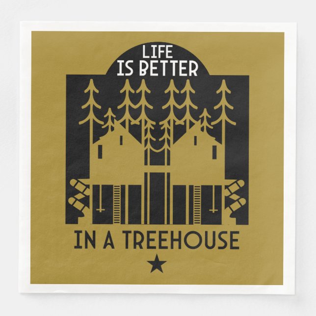 Treehouse Playhouse Zurück zur Schule Serviette (Vorderseite)
