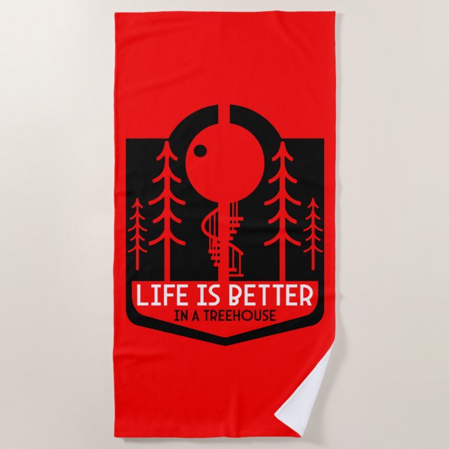 Treehouse Playhouse Zurück zur Schule Strandtuch (Vorderseite)
