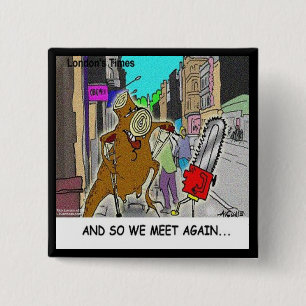 Treehugger Rick London Cartoon Funny Gifts Button