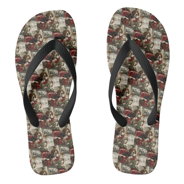 Treeing Walker Coonhound Dog Christmas Festive Flip Flops (Fußbett)