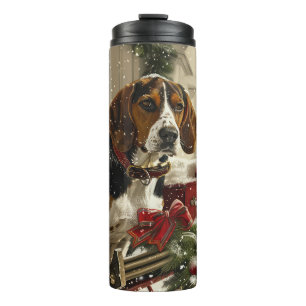 Treeing Walker Coonhound Dog Christmas Festive Thermosbecher