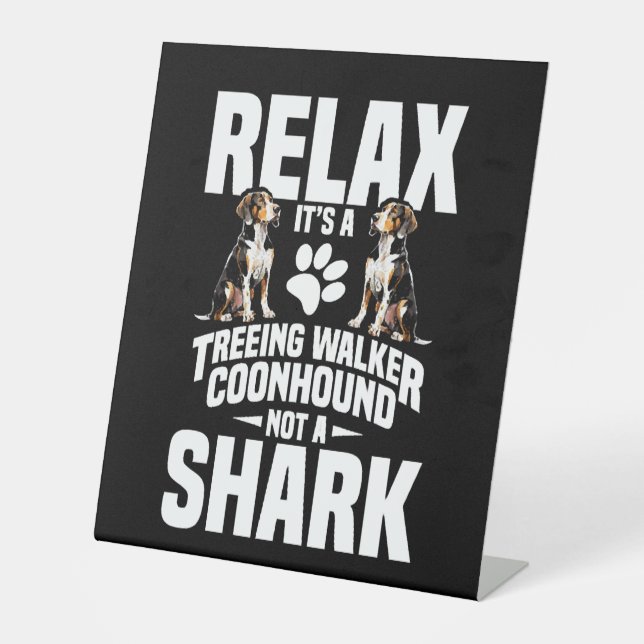 Treeing Walker Coonhound Eigentümer Welpe Entspann Sockelschild (Vorderseite)