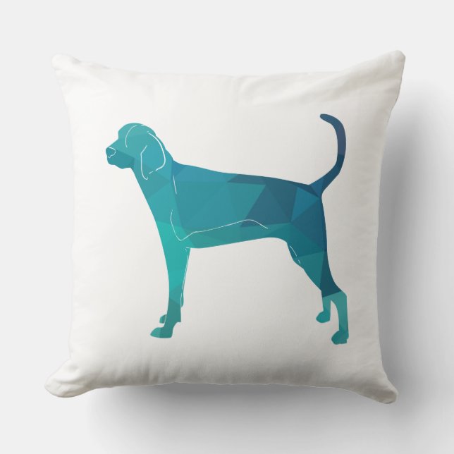 Treeing Walker Coonhound Geometrische Silhouette Kissen (Vorderseite)