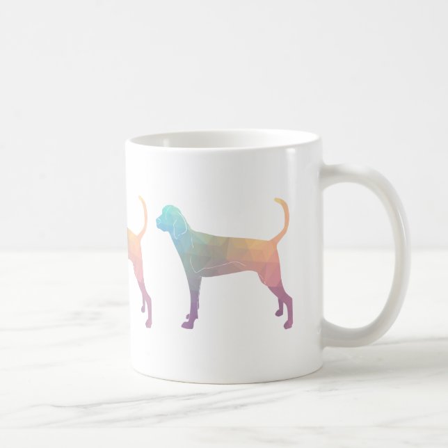 Treeing Walker Coonhound Geometrische Silhouette Tasse (Rechts)