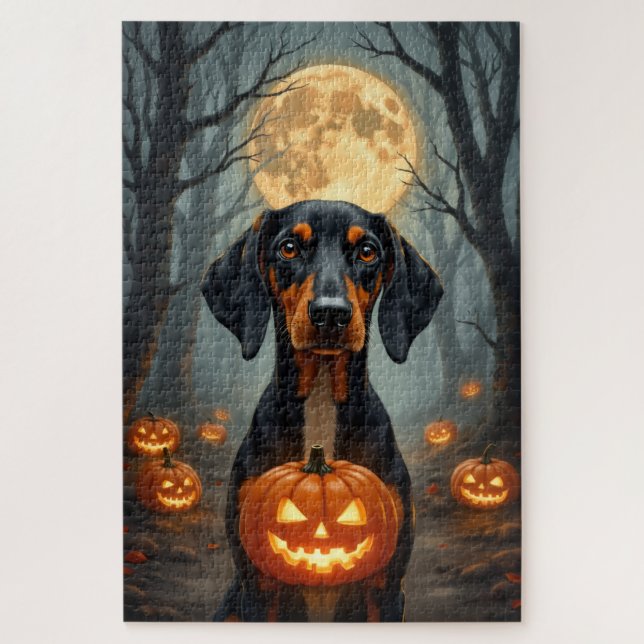 Treeing Walker Coonhound Gespenster Halloween  Puzzle (Vertikal)