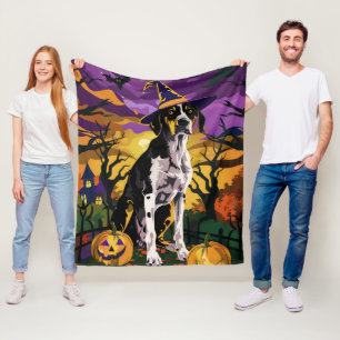 Treeing Walker Coonhound Halloween Hexen-Kürbis Fleecedecke