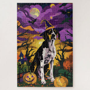 Treeing Walker Coonhound Halloween Hexen-Kürbis Puzzle
